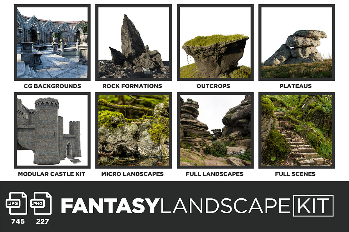 Fantasy Landscape Kit – Photoshop Scene Kit