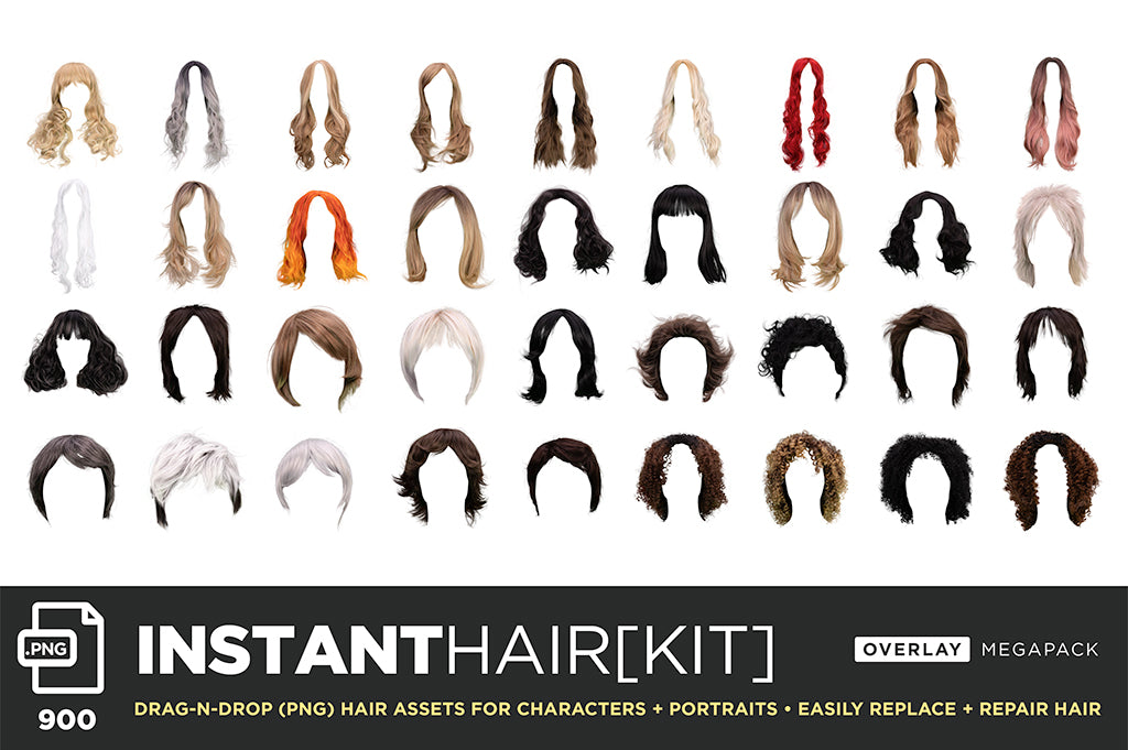 INSTANT Hair Kit – Overlay MEGAPACK