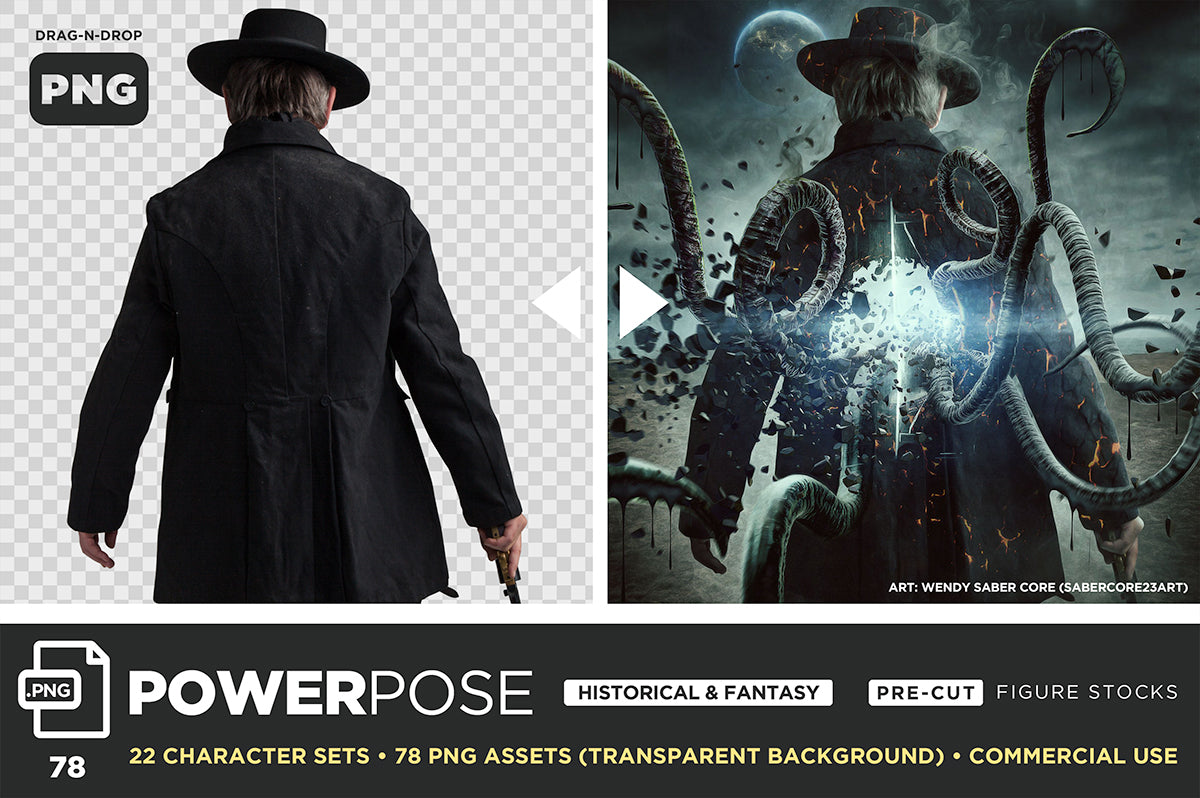 Historical & Fantasy (PNG) POWER POSE BUNDLE