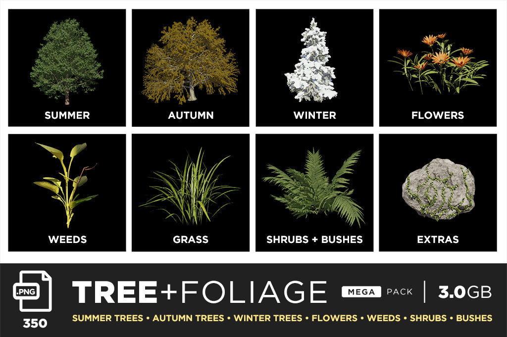 Tree + Foliage – Photoshop Scene Kit